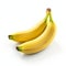 Vibrant Vray Traced Bananas On White Background