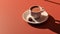 Vibrant Vray Tracing: Hot Chocolate Isolated On Orange