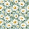 Vibrant Watercolor Chamomile Flowers Seamless Pattern