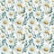 Vibrant Watercolor Chamomile Flowers Seamless Pattern