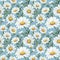 Vibrant Watercolor Chamomile Flowers Seamless Pattern