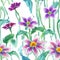 Vibrant Watercolor Floral Bouquet - Seamless Pattern