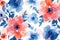 Vibrant Watercolor Floral Pattern with Translucent Petals