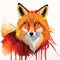 A Vibrant Watercolor Fox Illustration, watercolor illustration a fox Fierce and Colorful A Watercolor Fox Portrait, Generative AI: