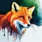 A Vibrant Watercolor Fox Illustration, watercolor illustration a fox Fierce and Colorful A Watercolor Fox Portrait, Generative AI: