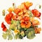 Vibrant Watercolor Geranium Illustration: Decadent Style With Skillful Composition