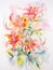 Vibrant Watercolor Honeysuckle Flowers and Leaves Intertwining AI Generated