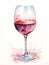 Vibrant watercolor illustration of a glass of wine