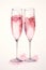 Vibrant watercolor illustration of sparkling wine glasses in artistic style