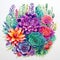 Vibrant Watercolor Illustration of Succulents and Cacti