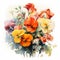 Vibrant Watercolor Nasturtium Bouquet: Flora Borsi Inspired Art