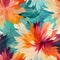 Vibrant watercolor sparkling petals, seamless pattern. AI