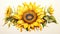 Vibrant Watercolor Sunflower with Bold Yellow Crown AI Generated