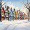 Vibrant watercolors depict whimsical snowy scenes in Canadian cities