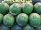 This vibrant watermelon is a burst of summer captured in one image. Its rich green rind contrasts beautifully with the juicy