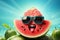 Vibrant Watermelon with Sunglasses. AI