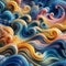 Vibrant wave pattern with dynamic and flowing shapes, photoral