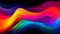 Vibrant Waves: An Eye-catching Abstract Curved Multicolor Motion Gradient Background. Generative AI