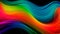 Vibrant Waves: An Eye-catching Abstract Curved Multicolor Motion Gradient Background. Generative AI