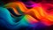 Vibrant Waves: An Eye-catching Abstract Curved Multicolor Motion Gradient Background. Generative AI