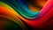 Vibrant Waves: An Eye-catching Abstract Curved Multicolor Motion Gradient Background. Generative AI