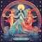 Vibrant and Whimsical Art - Celestial Pantheon: Gods and Goddesses of the Vast Universe