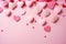 Vibrant and whimsical pink hearts background for a joyful and romantic valentine s day celebration