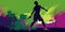 Vibrant Wimbledon Art Male Tennis Player Silhouette. Generative AI