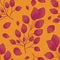 Vibrant wine red autumn leaves, branches seamless pattern. Autumn colorful background with red, orange colors. Hand