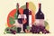 Vibrant Wine Vector Graphic Illustration. Generative Ai