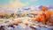 Vibrant Winter Landscape Painting In Tajikistan
