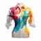 Vibrant Women\\\'s Dress Shirt With Hyperrealist Paint Design