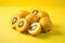 Vibrant Yellow Kiwi Fruits on Colorful Background AI Generated