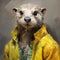 Vibrant Zbrush Otter Portrait In A Charming Yellow Jacket