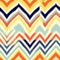 Vibrant Zigzag Brushstrokes With Traditional Motifs In Orange, Yellow, And Blue