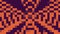 Vibrant zigzag pattern of pixelated purple and orange squares