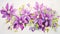 Vibrantly Blooming Watercolor Clematis Vine Flowers AI Generated