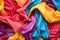 vibrantly colored synthetic fabric pieces