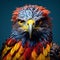 Vibrantly Surreal Close-up Of Colorful Eagle In Zbrush Style