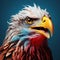 Vibrantly Surreal Eagle Close-up: Zbrush Artgerm Style With Saturated Colors