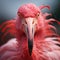 Vibrantly Surreal Flamingo Close-up In Fashion Photography