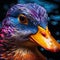 Vibrantly Surreal Mallard Duck: Hyper-detailed Adobe Photoshop Artwork