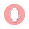 Vibration on a smart watch sticker icon. Simple thin line, outline vector of web icons for ui and ux, website or mobile