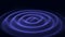 Vibration and sound wave. Circle blue pulse wave with points on the dark background. 3D rendering