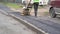 vibratory plate, a construction tool that performs trambing work of pavement