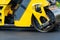 Vibratory road roller close-up