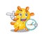 Vibrio mascot design concept smiling with clock