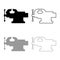 Vice Jaw vise Repair clamp tool icon outline set black grey color vector illustration flat style image