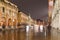 Vicenza City by night and the main square after the rain