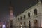 Vicenza, VI, Italy - January 15, 2023: Night view of Vicenza City in Italy with reflections of lights